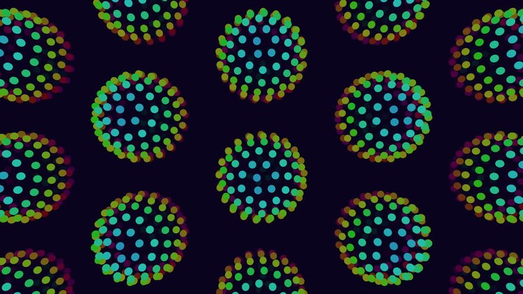 Motivo a cerchi vivace e colorato, un design coinvolgente con colori brillanti e vari.