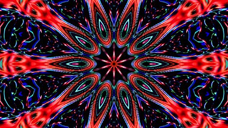 abstract caleidoscopio brillante hermosa línea roja azul movimiento suave con movimiento de luz brillante