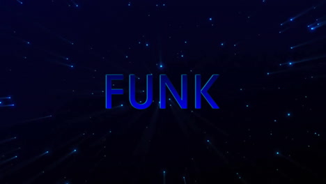 animación de texto funk sobre luces brillantes sobre fondo negro