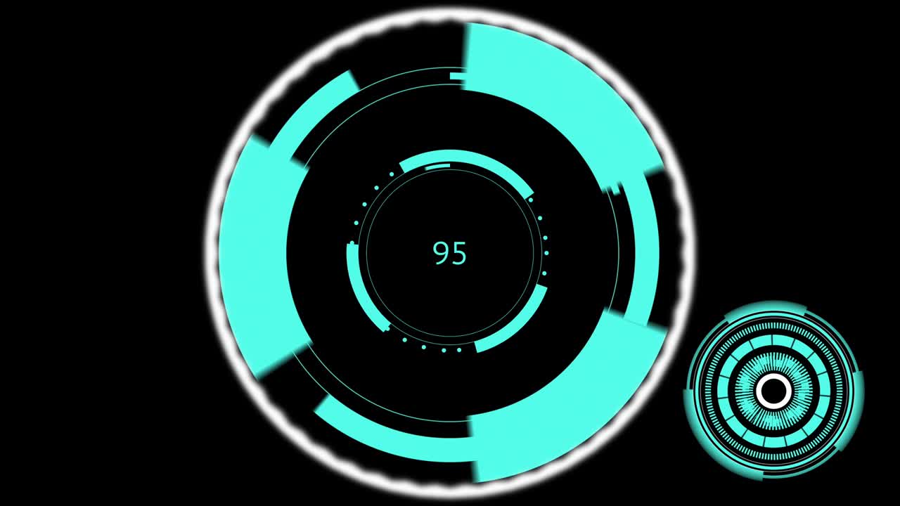 Spinning mechanisms on the black background.