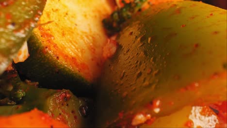 macro abstraction of grilled vegetable medley