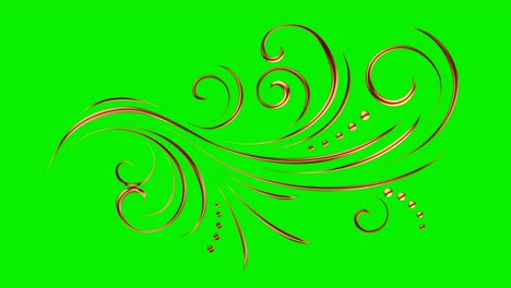 animated romantic picturesque copper element at green screen with matte 05
