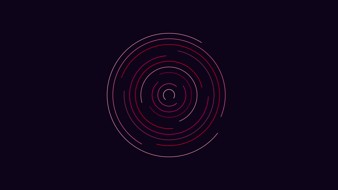 ilusión colorida y círculos de vórtice en degradado negro