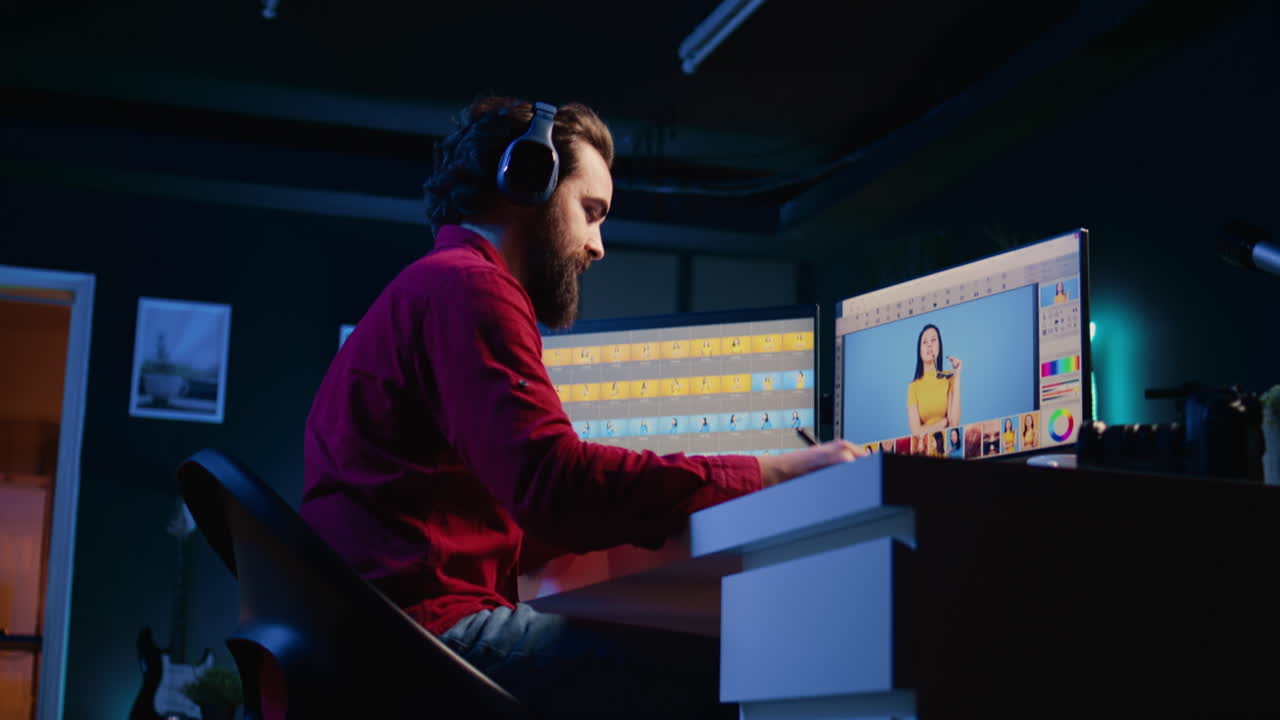 editor de fotos seleccionando las mejores fotografías utilizando la interfaz del software de retoque