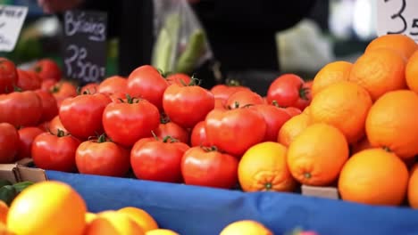 fresh produce at a farmers market