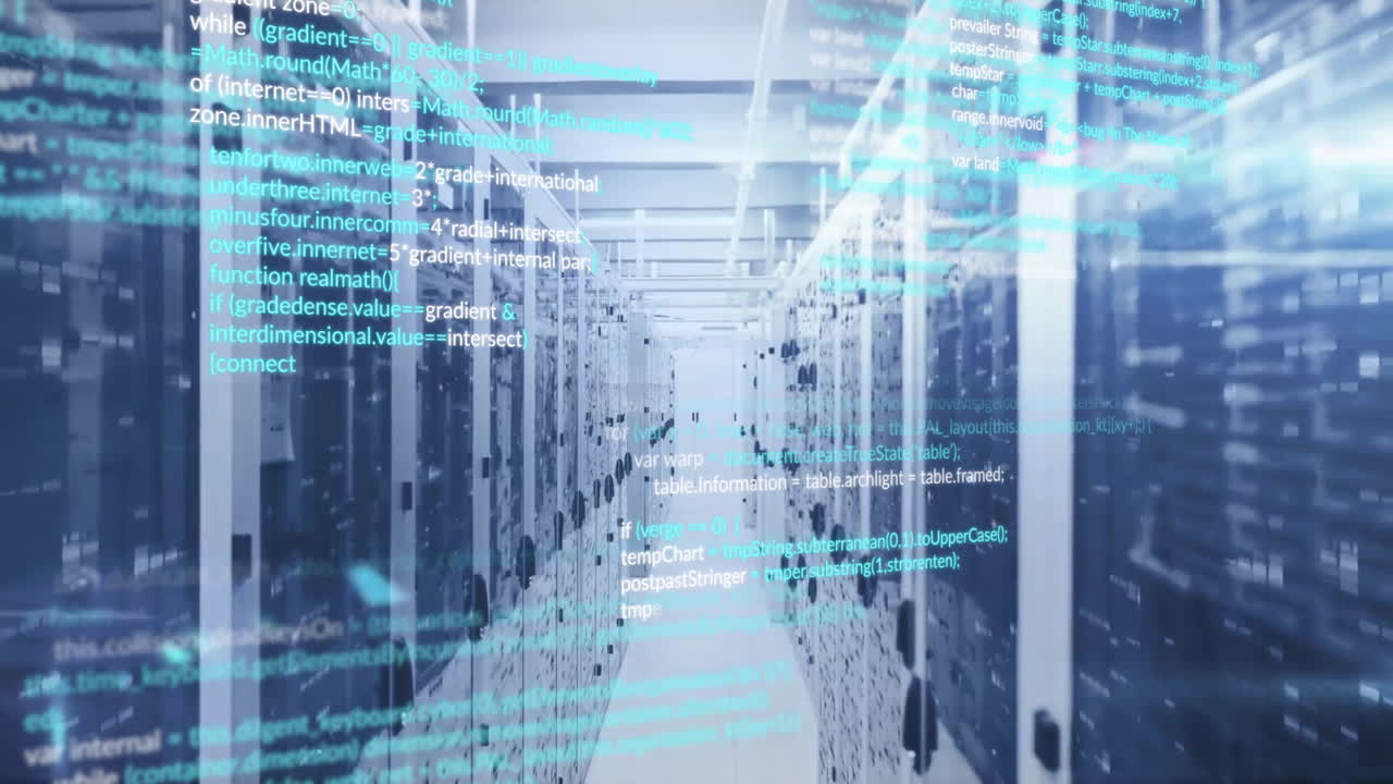 animazione dell'elaborazione dei dati su server informatici