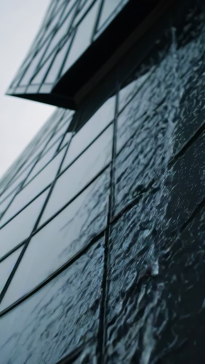 Modern Architecture Detail with Water Reflections