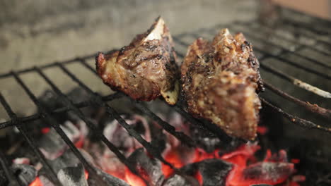 carne de bistec marinada a la parrilla de carbón