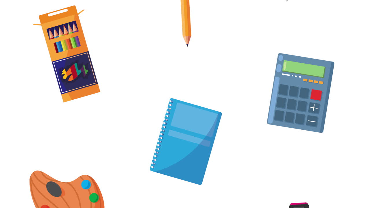 hora de regreso a la escuela con los suministros