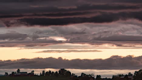 timelapse de primer plano de la puesta de sol