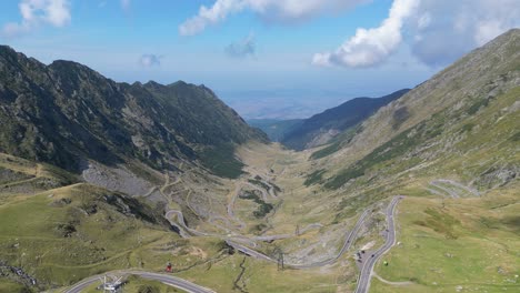 transfagarasan mountain road in carpathians, transylvania in romania, europe - aerial 4k