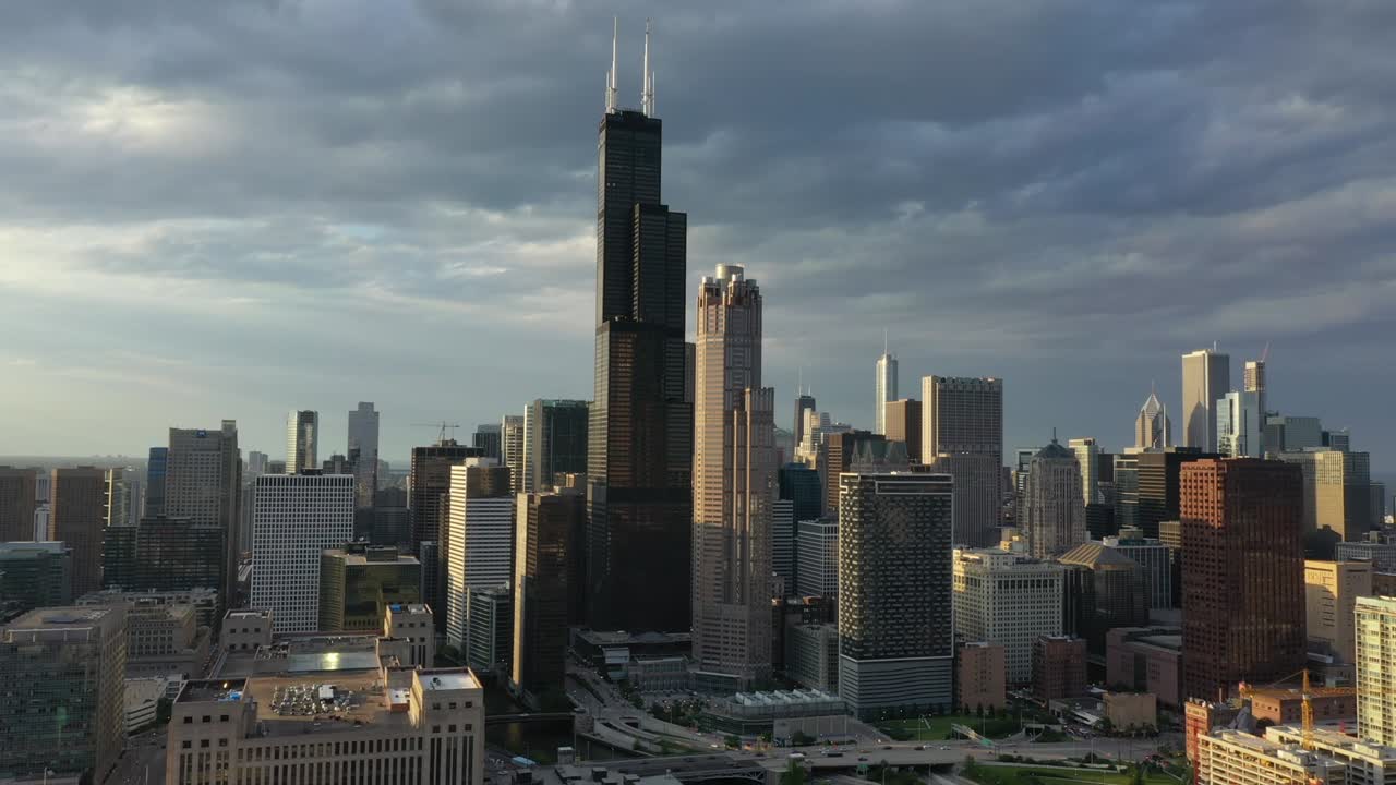 chicago desde arriba - puesta de sol