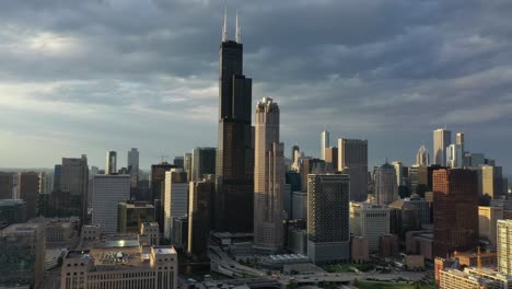 chicago from above - sunset