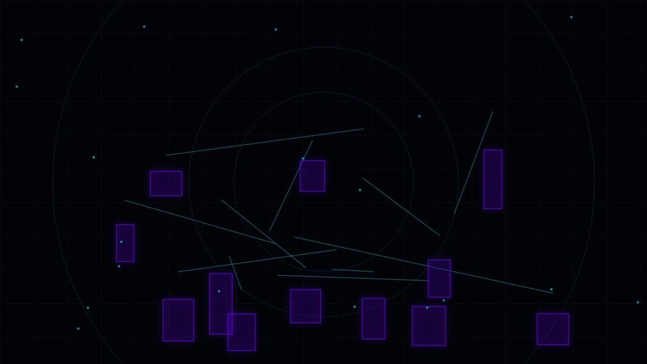 Abstract Digital Background with Floating Geometric Shapes and Connecting Lines
