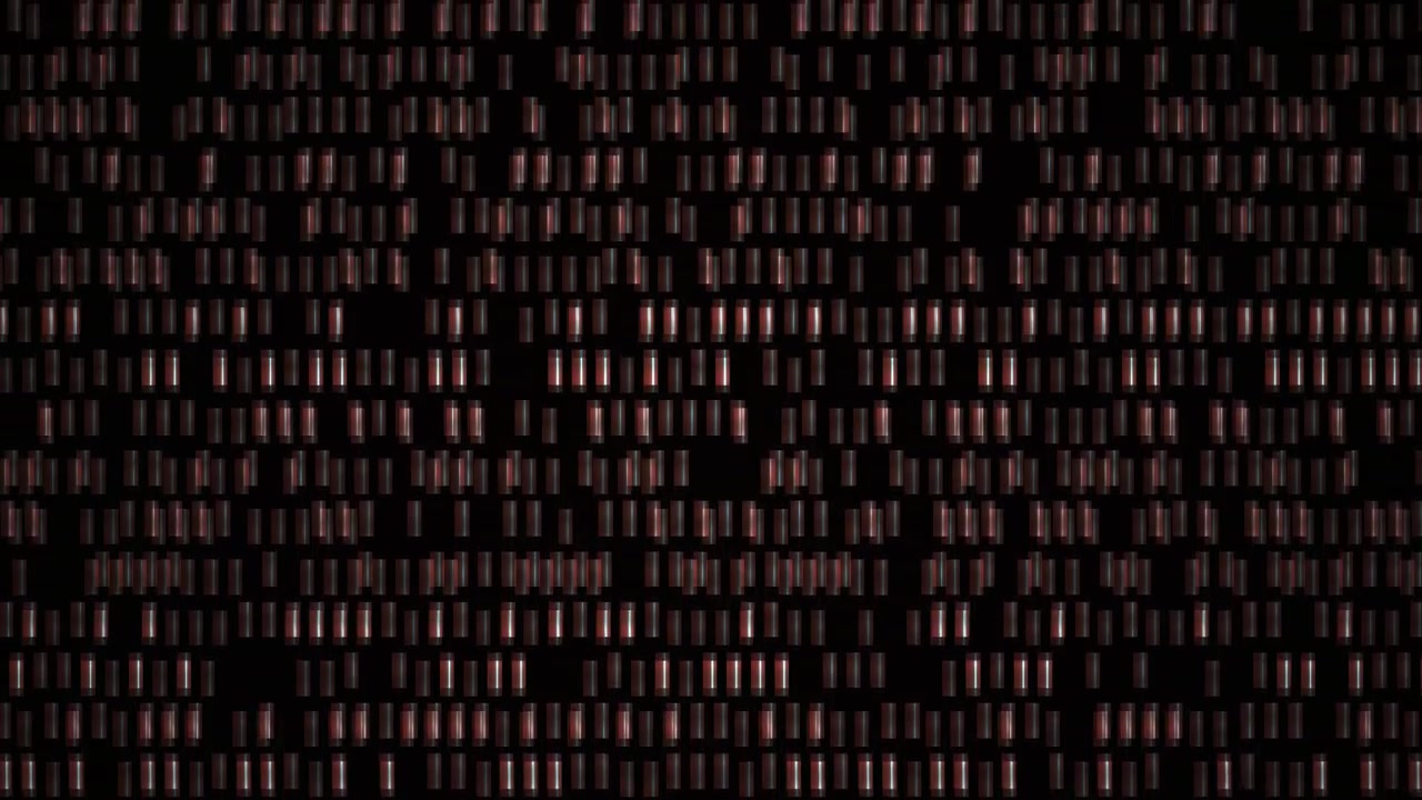 Dynamic Abstract Grid of Red Lines and Data Scanning
