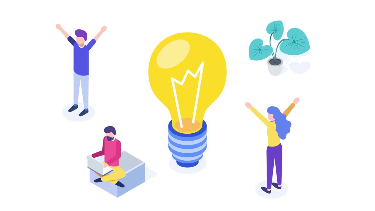 concepto. animación de bucle isométrico en fondo blanco. resolución de 4k.