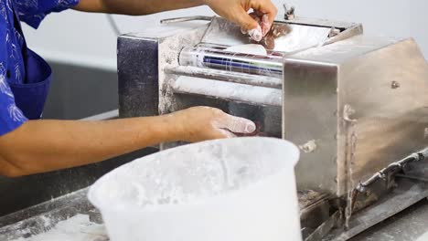 sequential kneading and shaping of dough