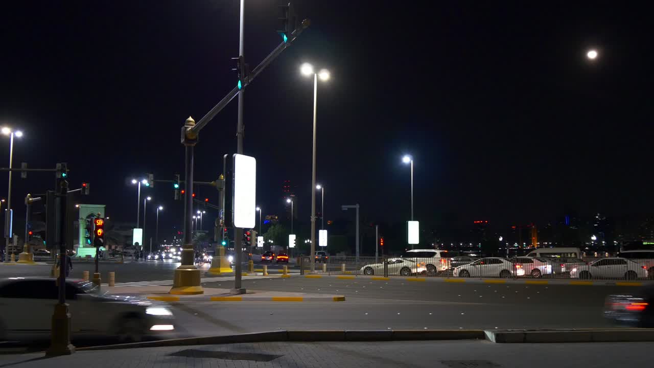 아부다비 마리나 교통 교차로 파노라마 4k 아랍에미리트