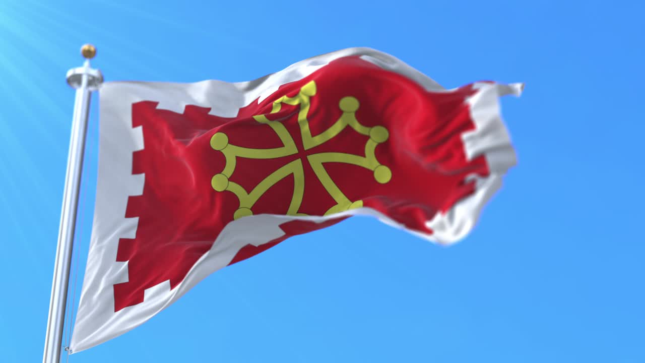 bandera del departamento de aude en la región de occitania, francia.