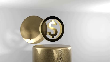 gold dollar symbol 3d rendering