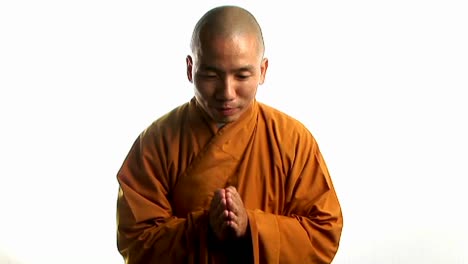 a buddhist monk wearing an orange robe  2