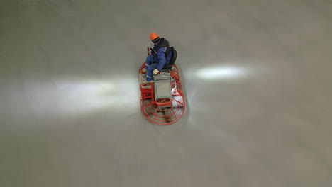 concrete floor finishing with power trowel