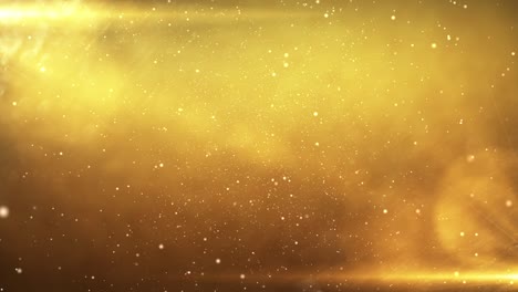 gold particles abstract background with golden shining stars dust bokeh glitter awards dust. futuristic glittering fly movement flickering loop in space on gradient background.