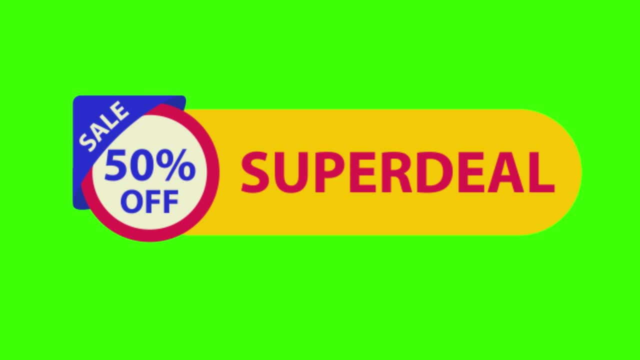 icono de pegatina de un letrero de súper acuerdo en una pantalla verde en 4k