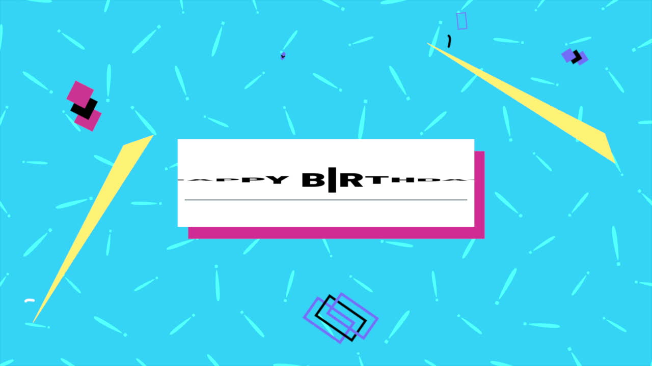 tarjeta de cumpleaños geométrica moderna y colorida