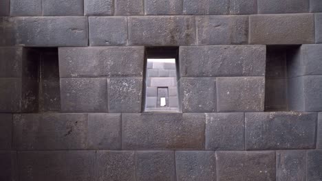 wall of the ancient temple of the moon, cuzco, peru, unesco world heritage site