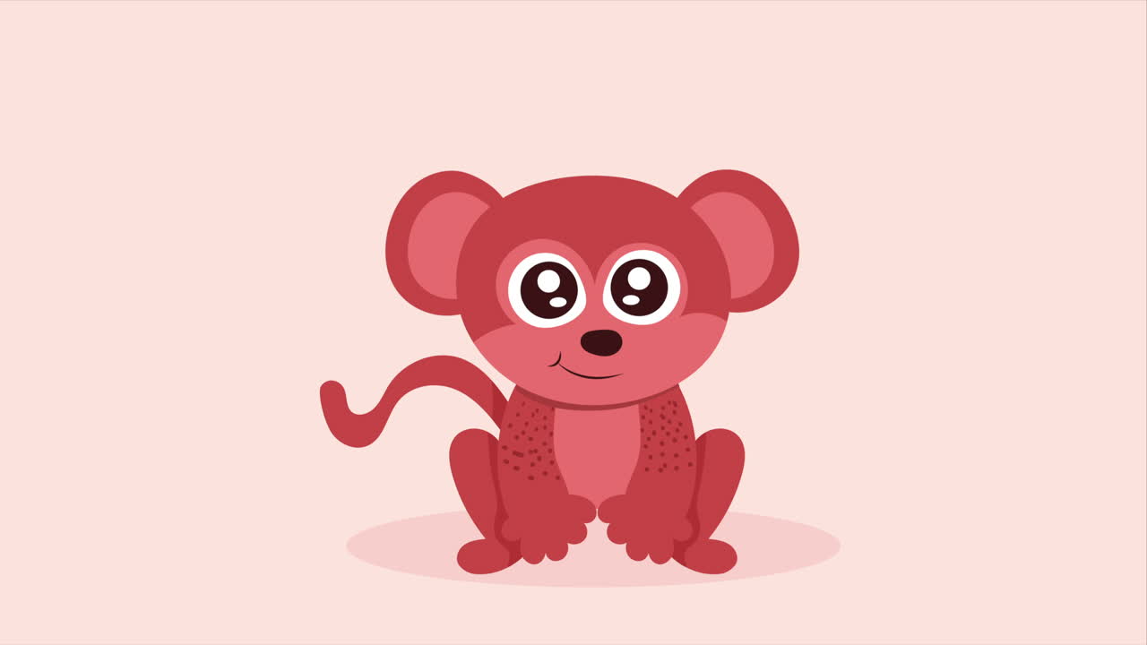 и милая маленькая анимация обезьяны