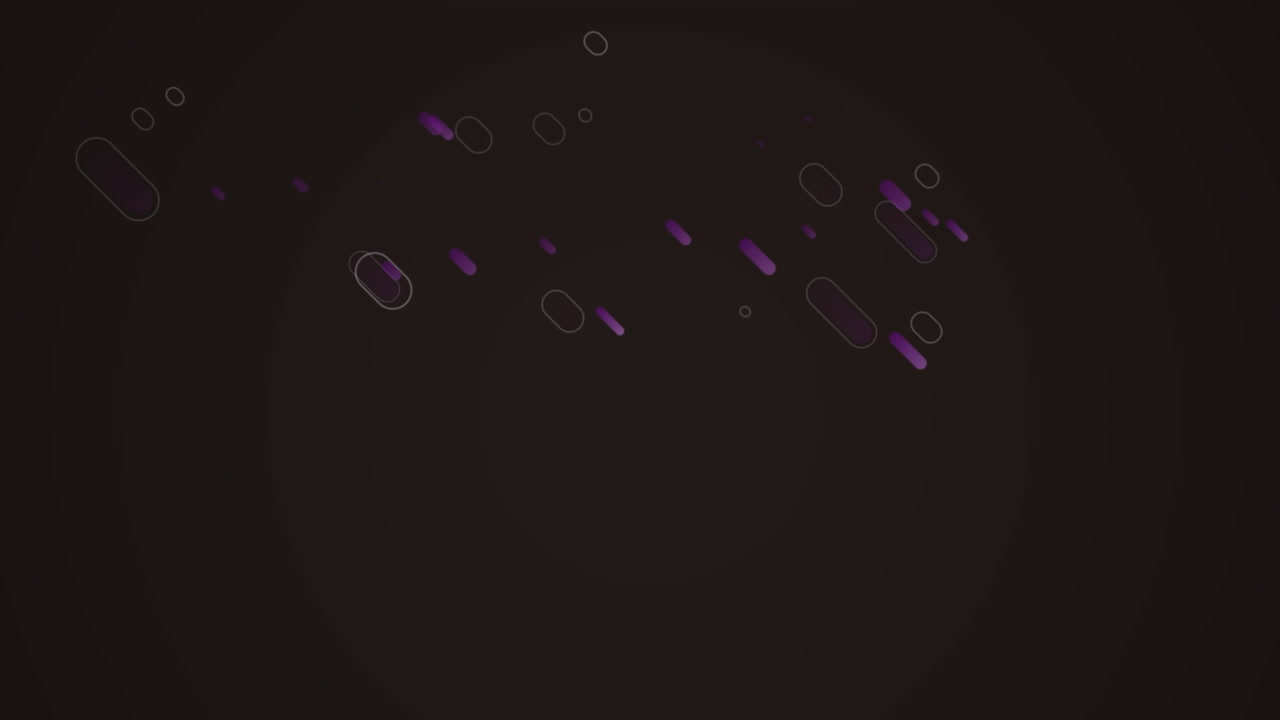 анимация движущихся фиолетовых световых следов на черном фоне