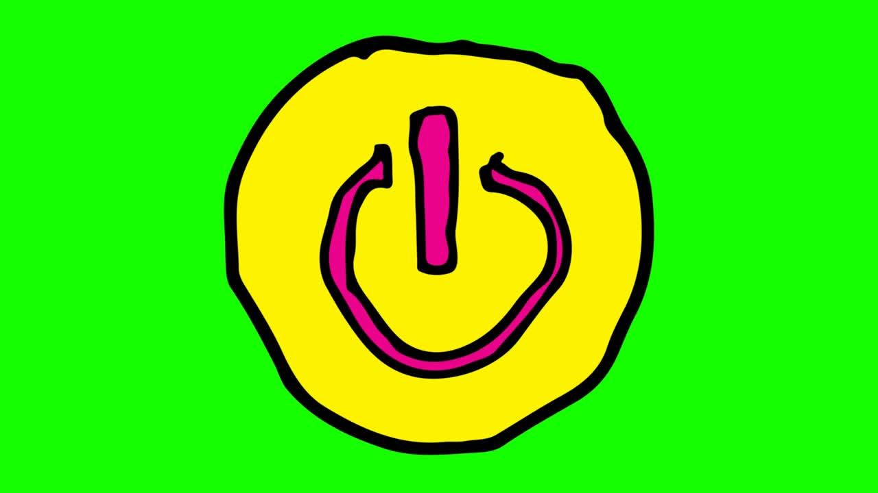 Kids drawing green Background with theme of power button