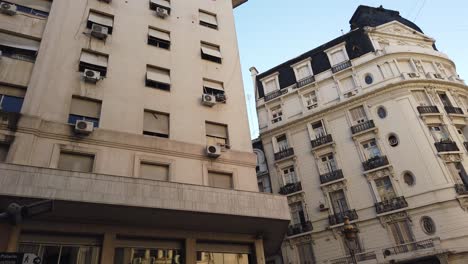low angle view at historic center buildings of buenos aires, argentina