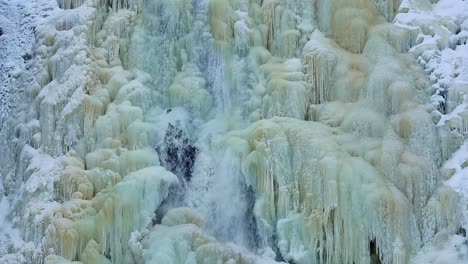 beautiful details and textures of frozen waterfall