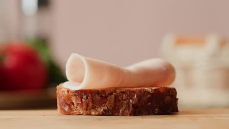 making a ham sandwich