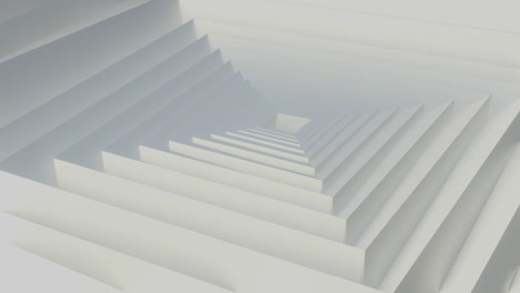 animación de movimiento de fondo 4k de bucle sin costuras geométrico blanco en forma de pirámide 3d