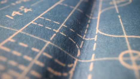 close-up abstract of blue blueprint or pattern