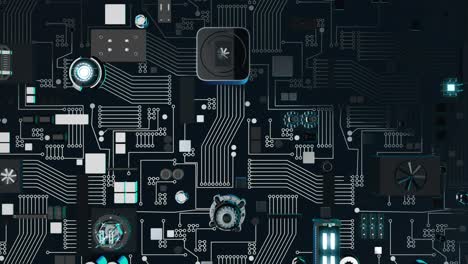 технологическая концепция с темной футуристической платой