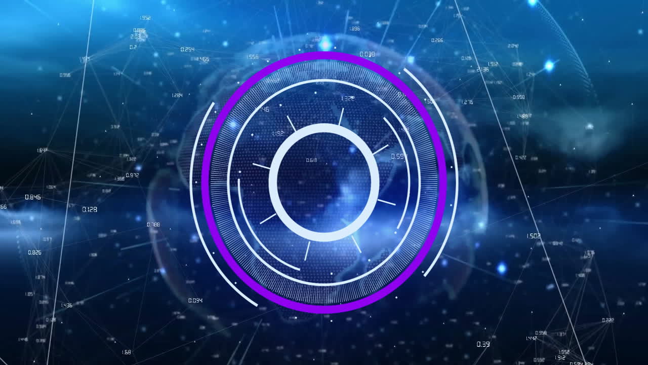 Animation of data processing and scope scanning over globe