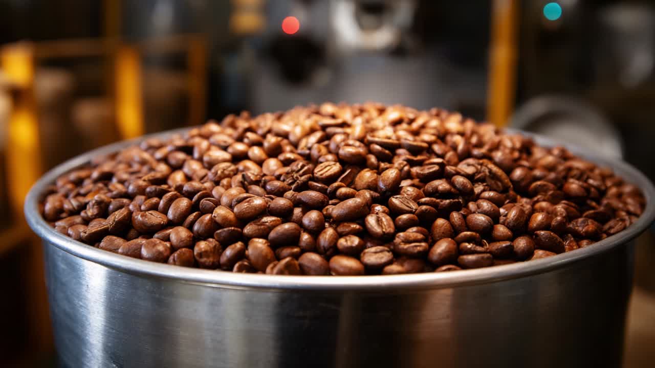 Close-up of Roasted Coffee Beans