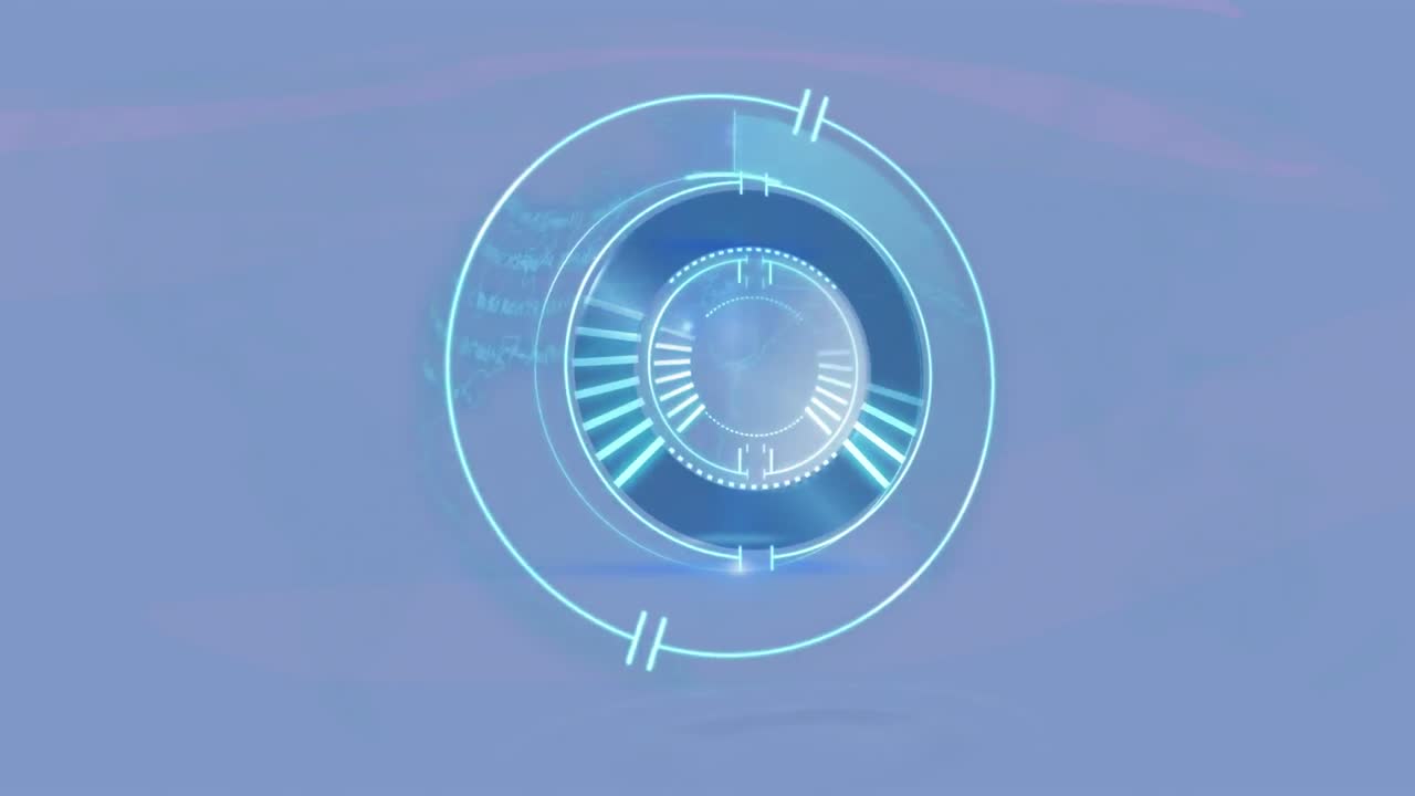 animación del procesamiento de cerradura de caja de seguridad circular giratoria sobre fondo azul