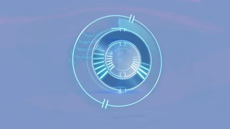 animation of rotating circular safe lock processing on blue background