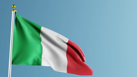 bandera de italia, fondo azul; renderizado en 3d