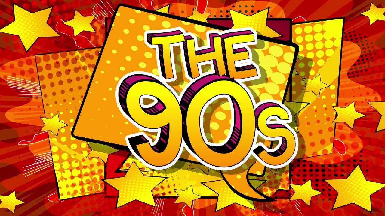 90년대 모션 포스터: 4k 애니메이션 만화책 단어