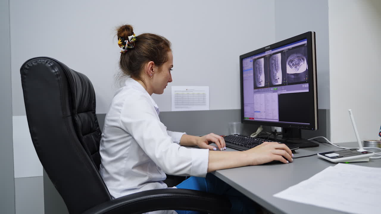 Doctor reviewing X-ray images