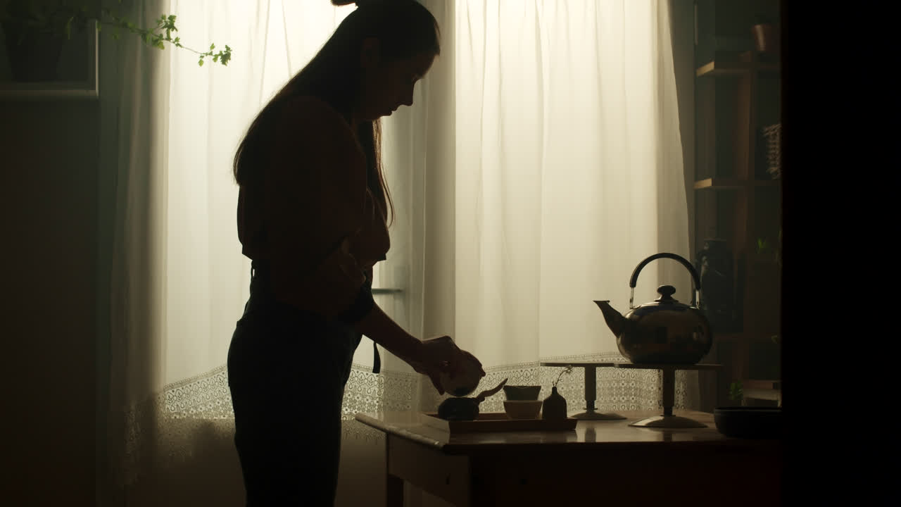 Woman Preparing Tea Ceremony
