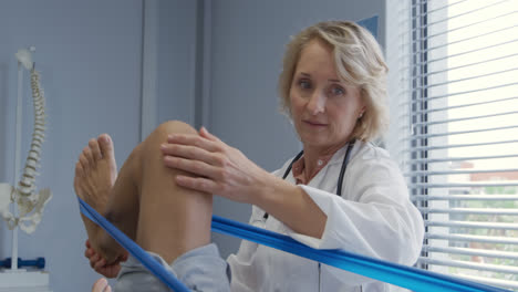 physiotherapist at work in a hospital