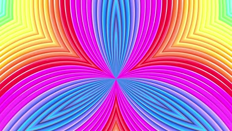 abstracto 3d sin costuras fondo brillante en 4k con cintas de arco iris. rayas multicolores arcoirís moverse cíclicamente en geometría simple estilo creativo de dibujos animados. animación suave en bucle. 63
