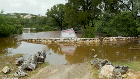 flooded park after heavy rain